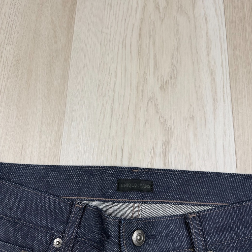 Uniqlo Mens Blue 5 Pocket Design Selvedge Denim Slim Straight Jeans Size 34x34 - Picture 6 of 16